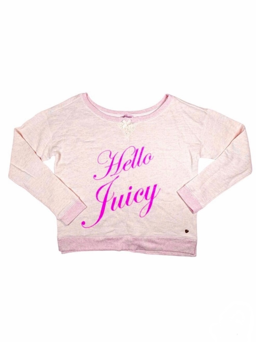 NWT Y2K Juicy Couture Sweatshirt Sz.M Pink Graphic Bow Coquette Preppy Comfy